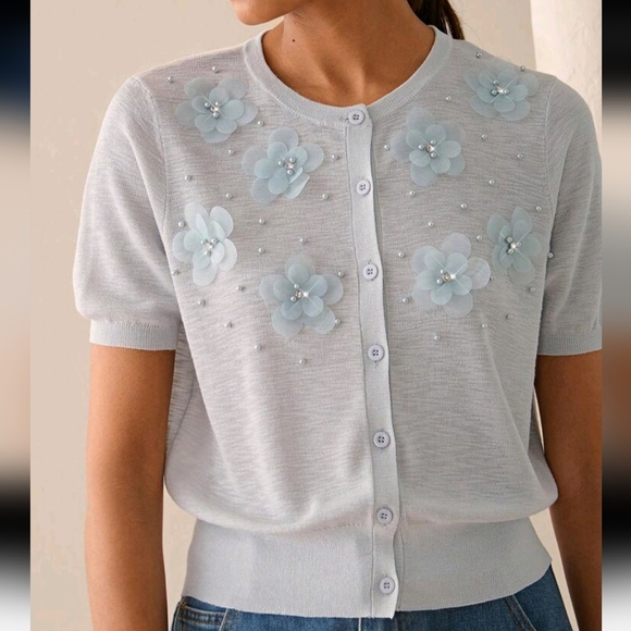Pull Femme Fait Main - Manches Courtes - Multicolore - Taille (voir Description) - Neuf Sans étiquette